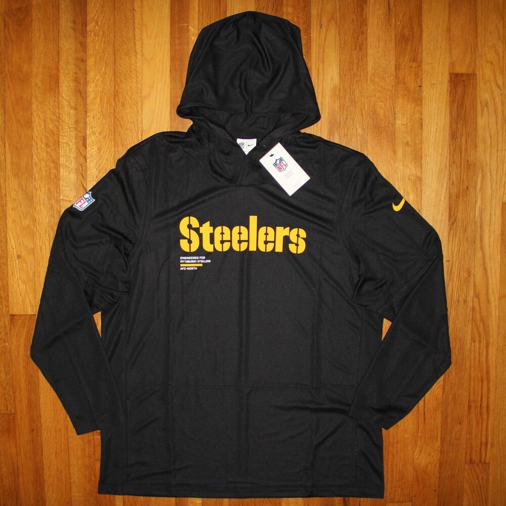 Nike Pittsburgh Steelers Dri-Fit On Field Lightweight Hoodie Mens XL Black Gold